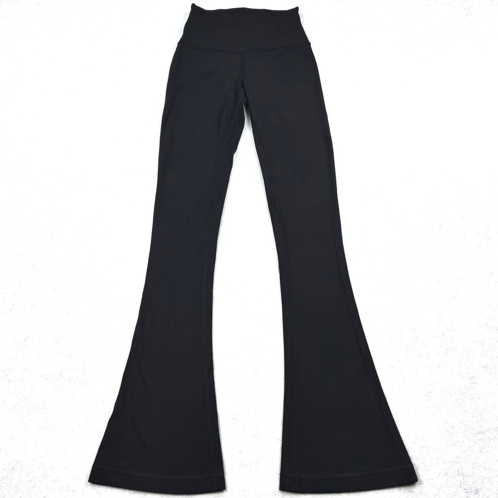 Lululemon Groove Super High Rise Flared Pant 2 Black Nulu Yoga Leggings 32 In